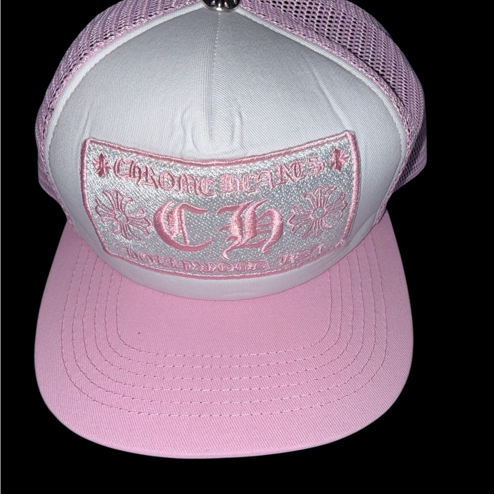 Chrome Hearts Unisex Pink Trucker Hat.